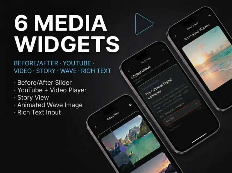 6 Media Widgets — FlutterFlow Template 6 Media Widgets — FlutterFlow Template