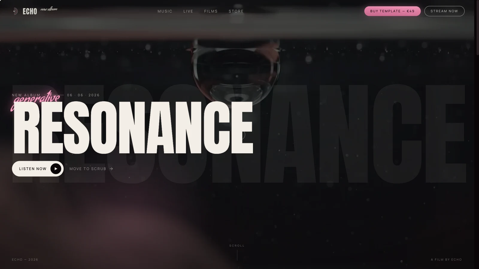 Echo — Musician site with playable album Echo — Musician site with playable album
