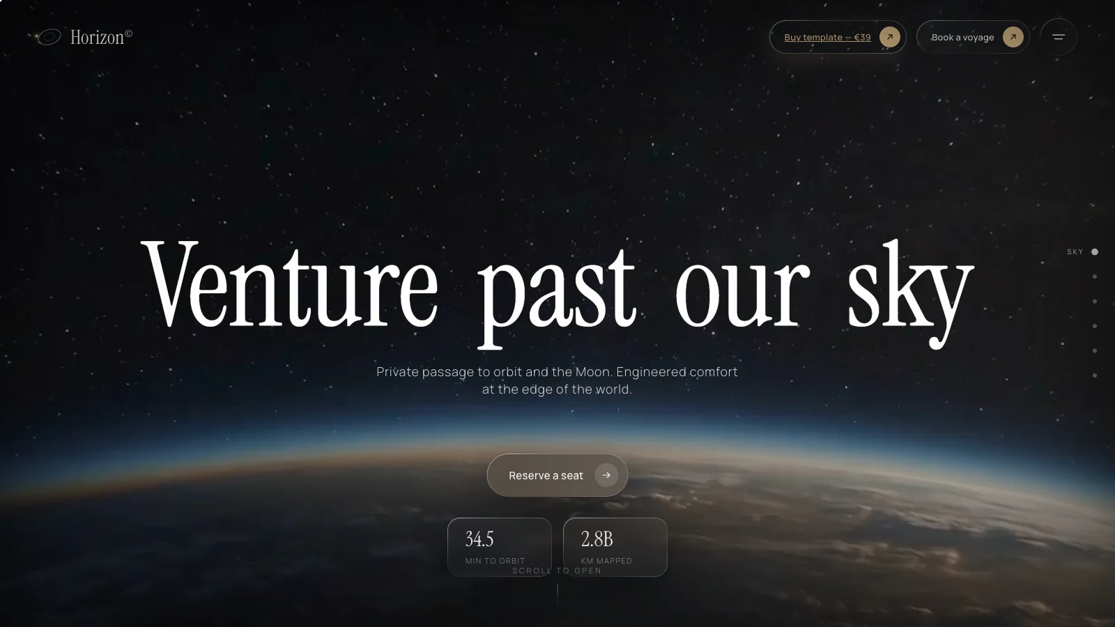Horizon — Space tourism booking Horizon — Space tourism booking