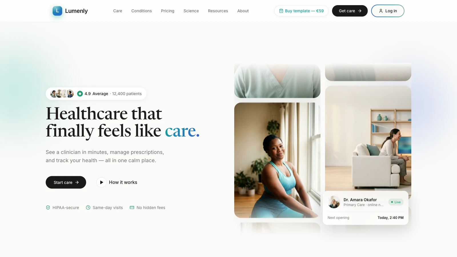 Lumenly — Telehealth + patient portal Lumenly — Telehealth + patient portal